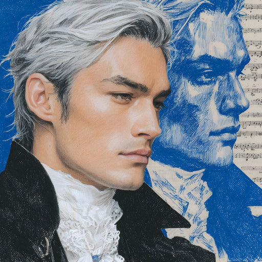 Silver Maestro Sonata Portrait Canvas Print