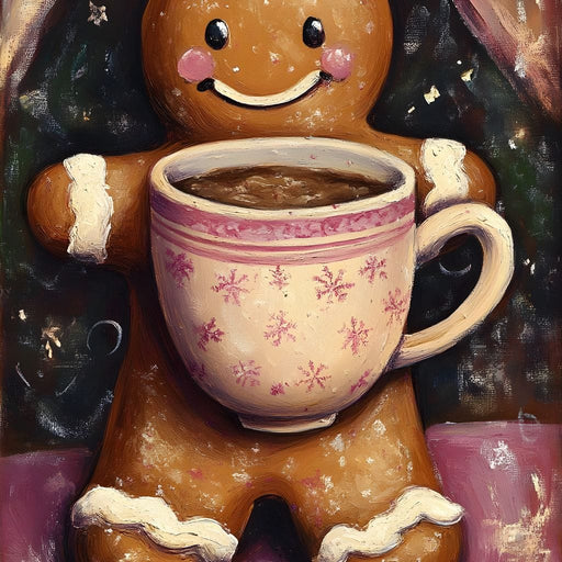 Gingerbread Cheer With Cocoa Canvas Print