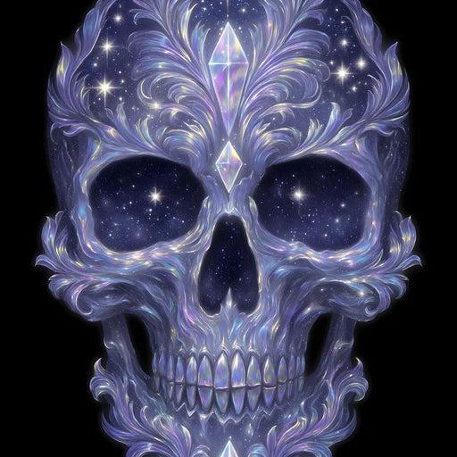 Galactic Crystal Skull Nebula Canvas Print