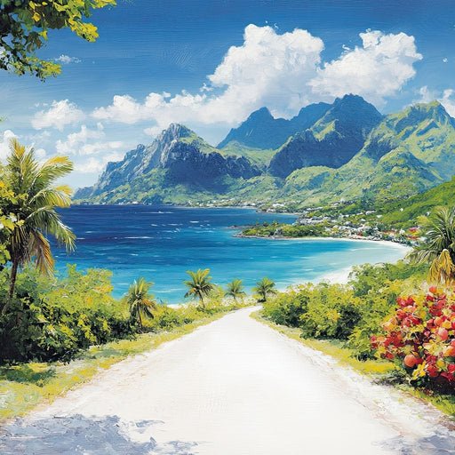 Ocean Path to Tranquil Peaks Canvas Print