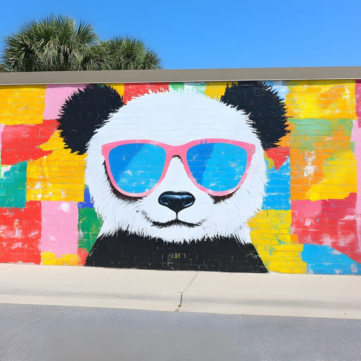 Street Art - Panda Shades Canvas Print
