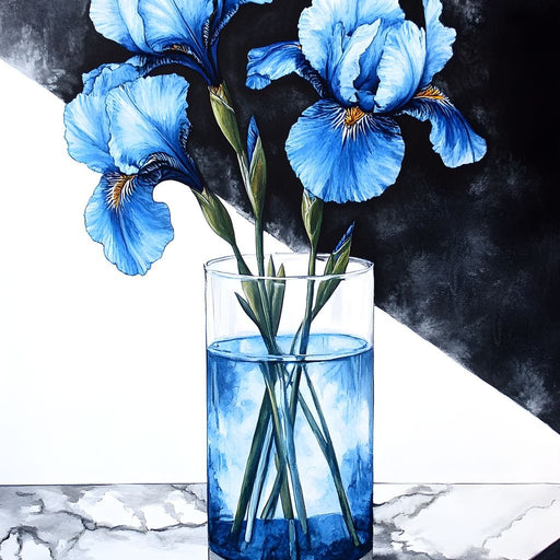 Iris Reflections in Glass Canvas Print