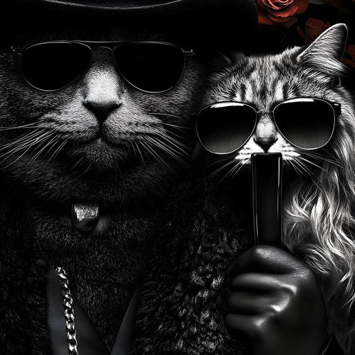 Feline Noir Elegance Canvas Print