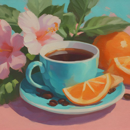 Tropical Morning Cup of Coffee Canvas Print