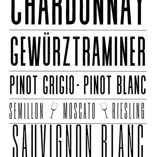 White Wine Typography Canvas Print