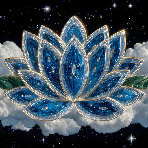Celestial Lotus over Starlit Cloud Canvas Print