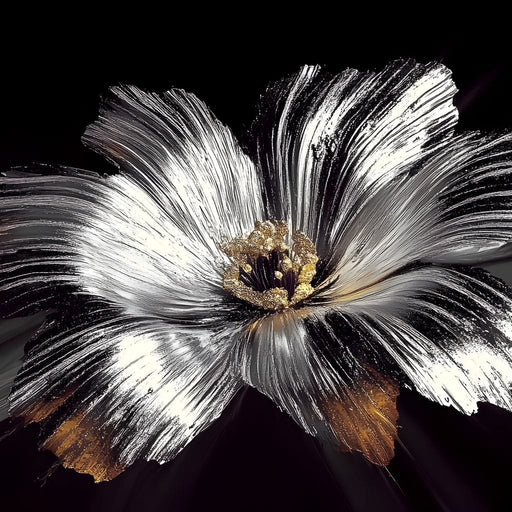 Silver Harvest Petals Radiance Canvas Print