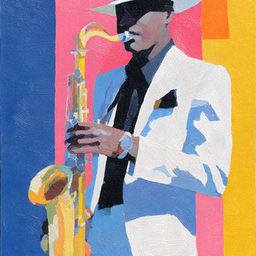 Vibrant Jazz Sax Soloist Style Canvas Print