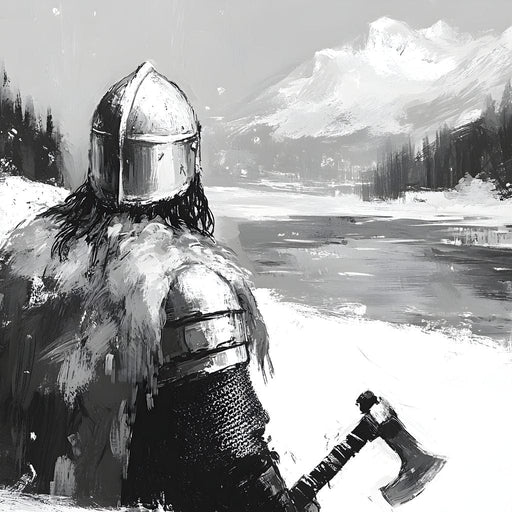 Viking's Icy Vigilant Journey Canvas Print