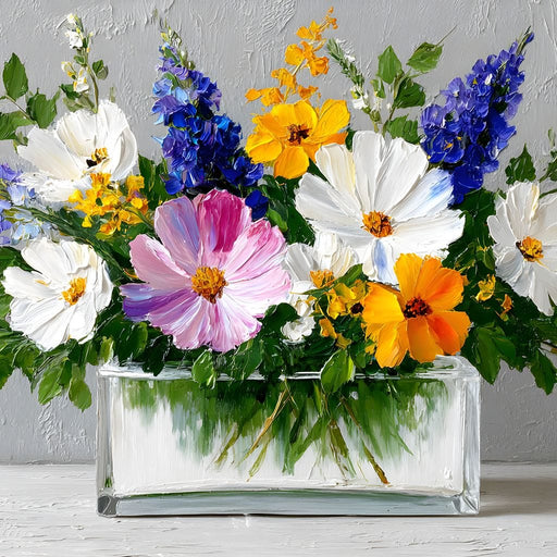 Sunlit Wildflower in Water Canvas Print