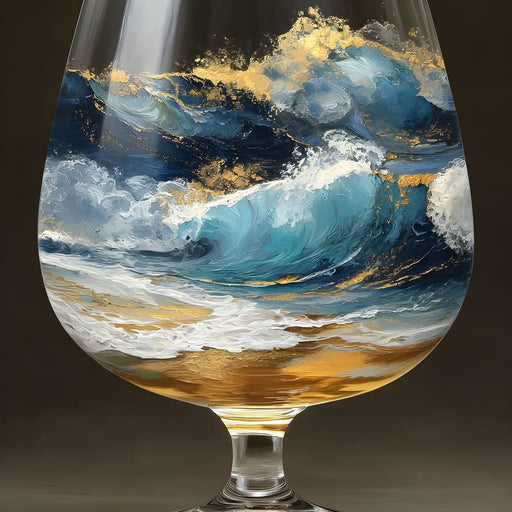 Gilded Ocean Stormglass Scene Canvas Print