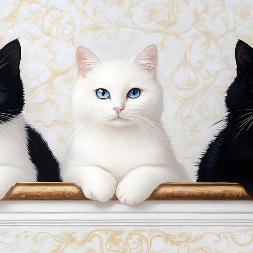 Trio of Curious Feline Friends Canvas Print