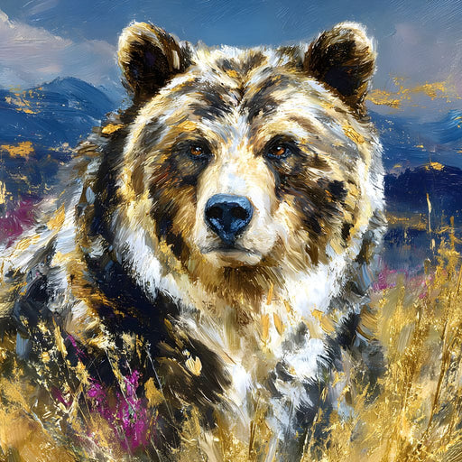 Golden Grizzly Mountain Calm - Neal Hackett Canvas Print
