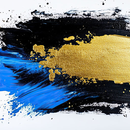 Golden Horizon Brushstroke Fusion Canvas Print