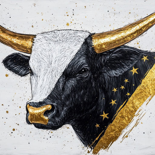 Golden Star Bull Elegance Canvas Print