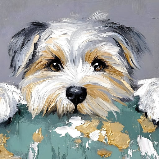 Puppy Yorkshire Eyes Peeking Canvas Print