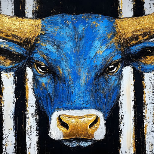 Striped Bull Portrait - Alicia Smith Canvas Print