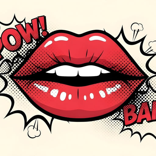 Vivid Lips Pop Explosion Canvas Print