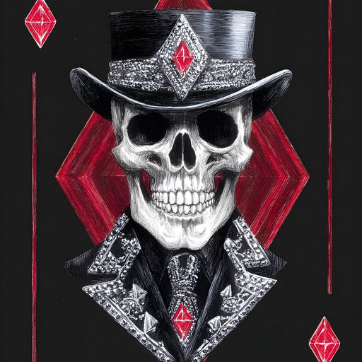 Skull King Ace of Diamonds Canvas Print