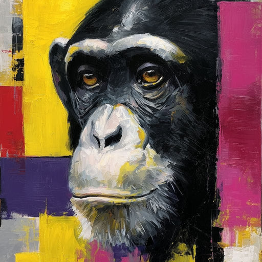 Bold Chimp Portrait Pop Mood Canvas Print