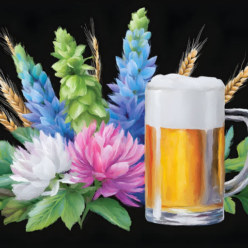 Golden Brew and Blossoms Fusion Canvas Print