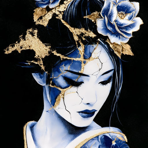 Golden Kintsugi Porcelain Spirit Canvas Print