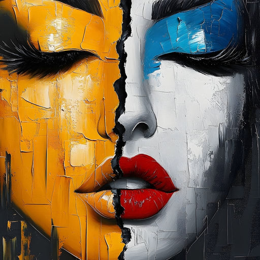 Dual Tones Modern Portrait Face Canvas Print