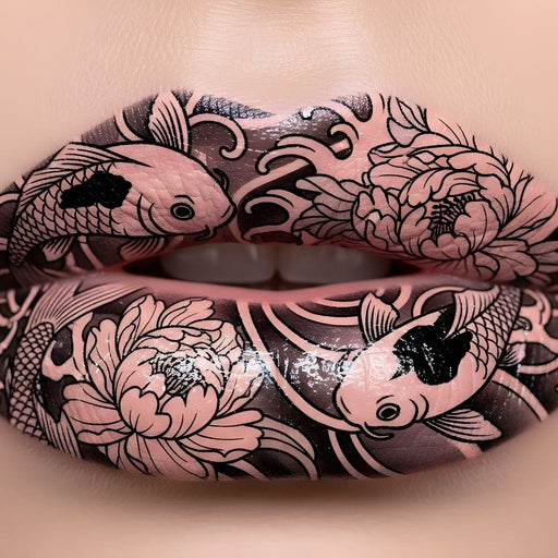 Enchanted Koi Elegance Lips Canvas Print