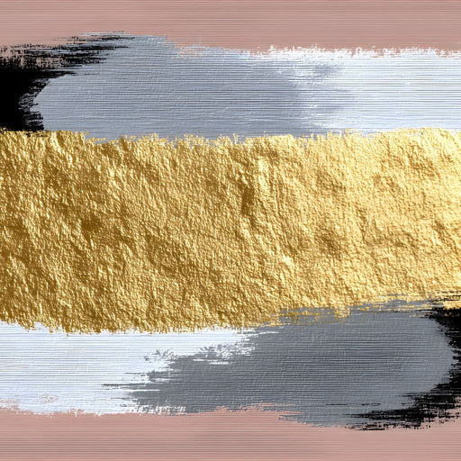 Modern Gold Brushstroke Abstract Canvas Print