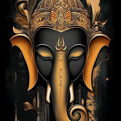 Golden Divine Ganesha Aura Canvas Print
