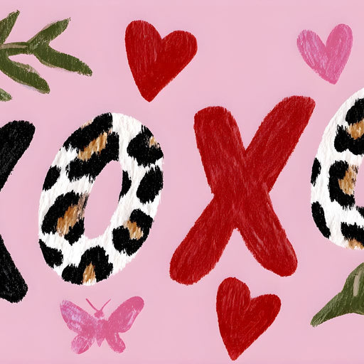 Leopard Kiss XOXO Love Garden Canvas Print