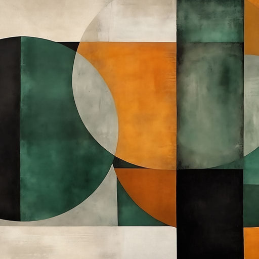 Geometric Ochre Jade Balance Canvas Print