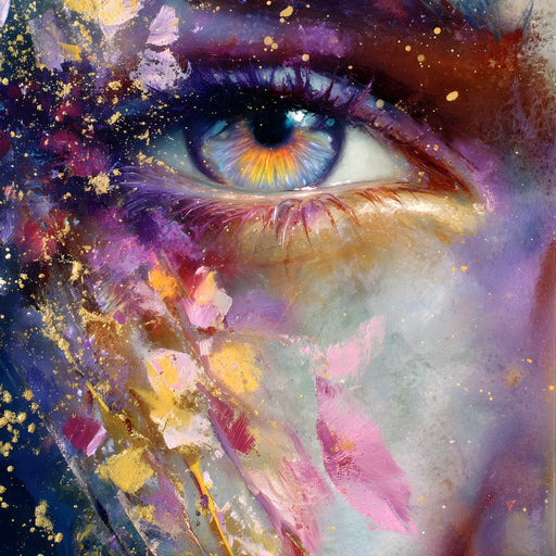 Cosmic Eye Gold Splatter Canvas Print