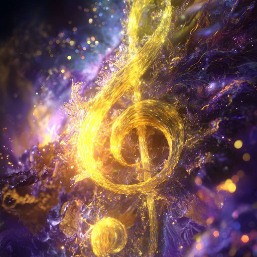 Celestial Gold Melody Stream Canvas Print