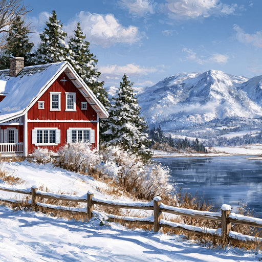 Solitude Beside The Frozen Mountain Lake Canvas Print