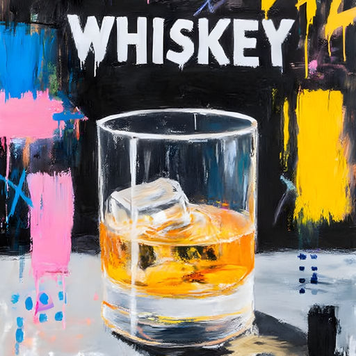 Neon Whiskey On The Rocks Canvas Print