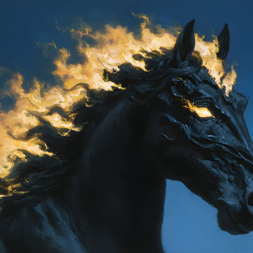 Fiery Night Stallion Spirit Canvas Print