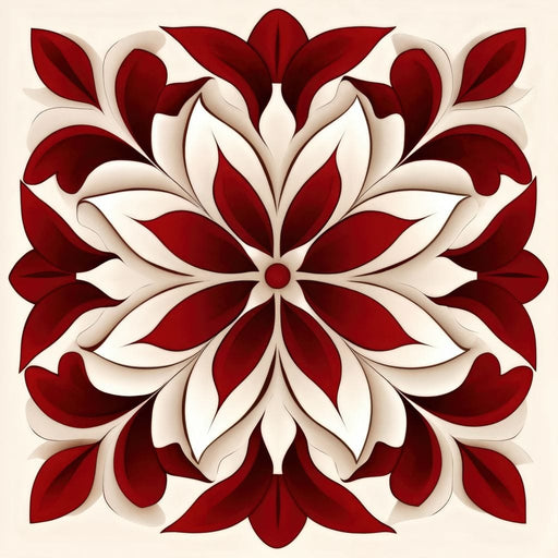 Crimson And Bone Medallion - TooplesArt Canvas Print