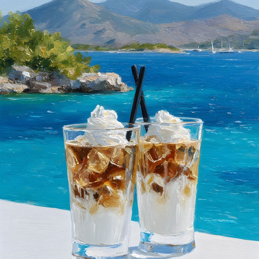 Mediterranean Iced Coffee Break Escape Canvas Print