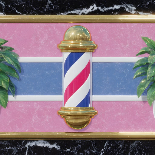Retro Barber Pole Vaporwave Charm Canvas Print