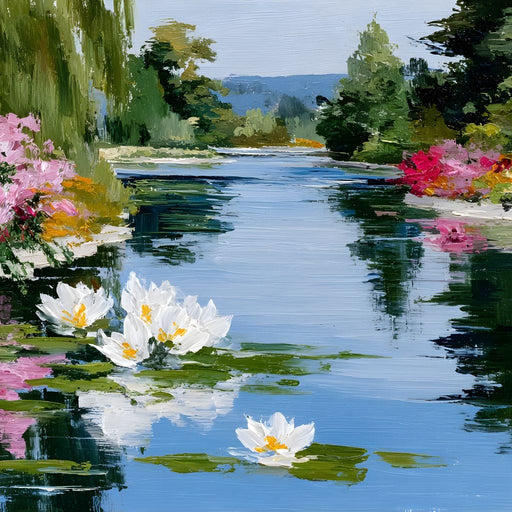 Water Lily Garden Reflection Canvas Print