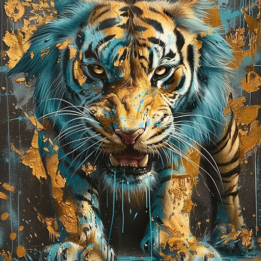 Majestic Radiance of a Golden Tiger Canvas Print