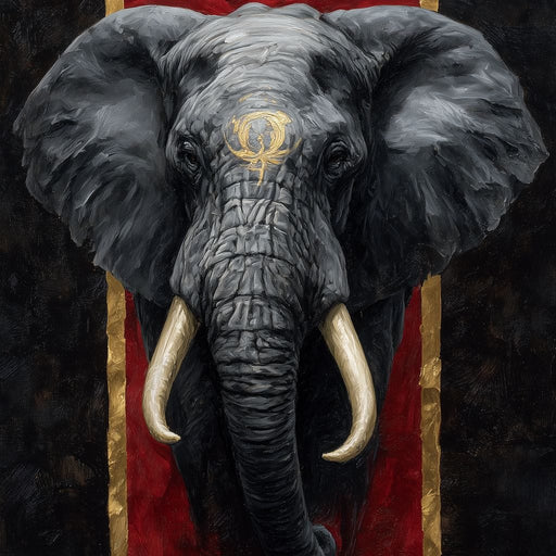 Golden Sigil Elephant King Canvas Print