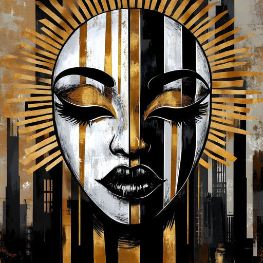Golden Radiance Masked Essence Canvas Print