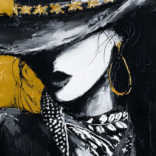 Golden Outlaw Shadow Portrait Canvas Print