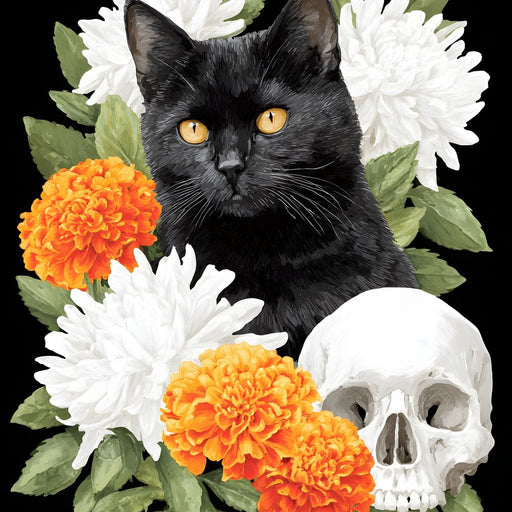Nocturnal Feline Memento Bouquet Canvas Print