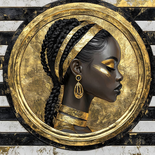 Golden Regal Afro Majesty Canvas Print