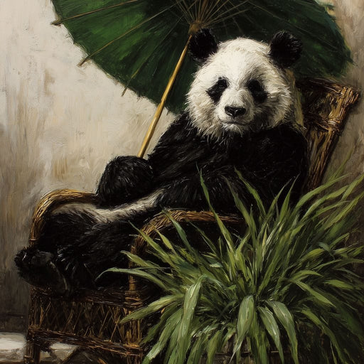 Panda Garden Parasol Calmness Canvas Print