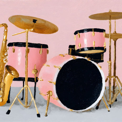 Golden Sax Pink Drum Groove Canvas Print