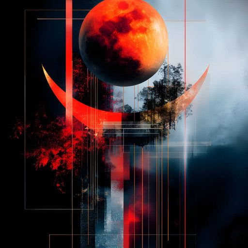 Celestial Lunar Terracotta Orbit Canvas Print